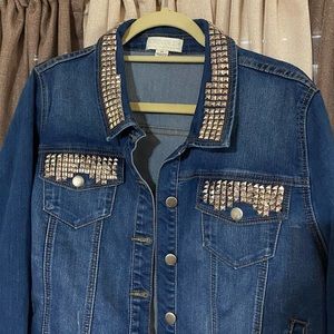 Forever 21 studded jean jacket
